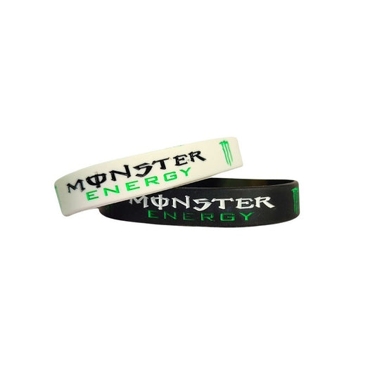 Monster Black and White Silicone Unisex 19cm Wristband Bracelet for Men and Women