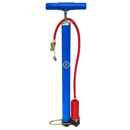 Blue Aluminum Alloy Portable Bicycle Air Pump with Pressure Tank Lightweight Hand Pump for Bikes, Balls & Inflatables