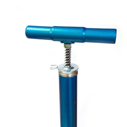 Light Blue Aluminum Alloy Portable Bicycle Air Pump with Schrader Valve – Compact Hand Pump for Tires & Balls