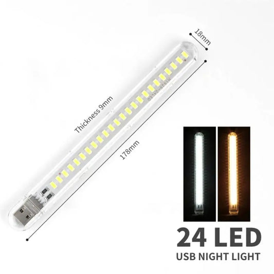 Mini Portable USB LED Book Light – 24 Ultra‑Bright LEDs for Reading, Laptop, Notebook & Power Bank
