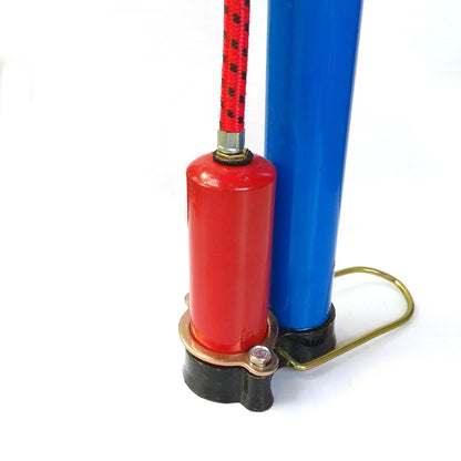 Blue Aluminum Alloy Portable Bicycle Air Pump with Pressure Tank Lightweight Hand Pump for Bikes, Balls & Inflatables