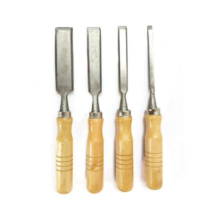 4Pcs Woodworking Chisels Set 1/4 1/2 3/4 1 Inch Woodcarving Firmer Chisel Set for Carpentry