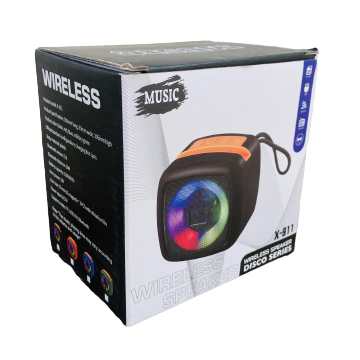 X-911 Wireless Bluetooth Speaker | Portable High Bass Speaker with LED Lights, USB, AUX, FM & TF Card Support