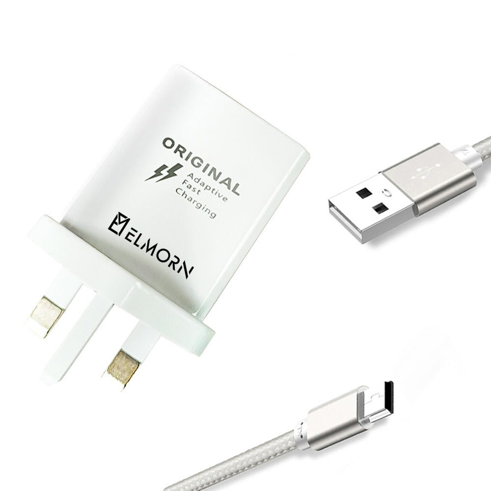Universal 2A-3A 3.0 USB Charger with Micro USB Cable Fast Phone Charging Adapter