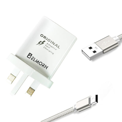 Universal 2A-3A 3.0 USB Charger with Micro USB Cable Fast Phone Charging Adapter