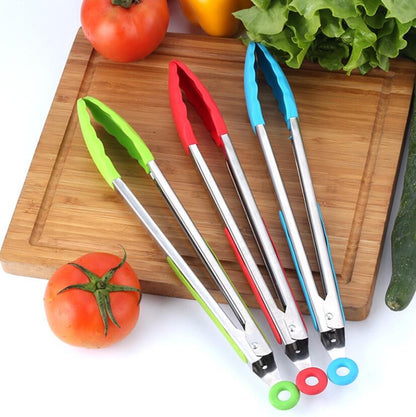 Silicone BBQ Grilling Tong Non‑Stick Kitchen Cooking & Serving Tong with Stainless Steel Handle