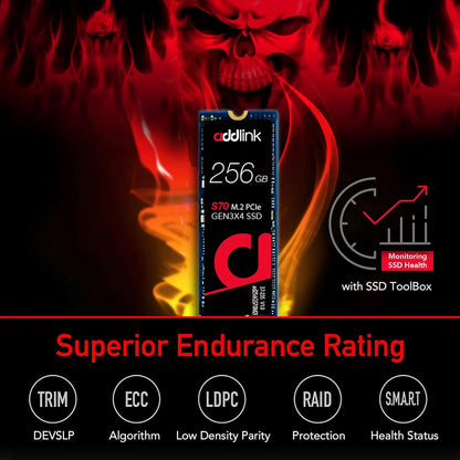 ADDLINK S70 Lite SSD NVMe PCIe Gen3x4 M.2 256GB 512GB High Speed Internal Solid State Drive