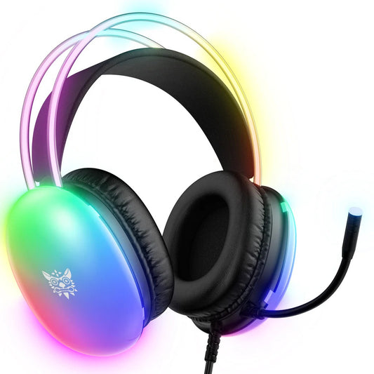 ONIKUMA X25 RGB Gaming Headset Wired Stereo Surround Sound Omnidirectional Mic Dynamic Lights 1 Year Warranty