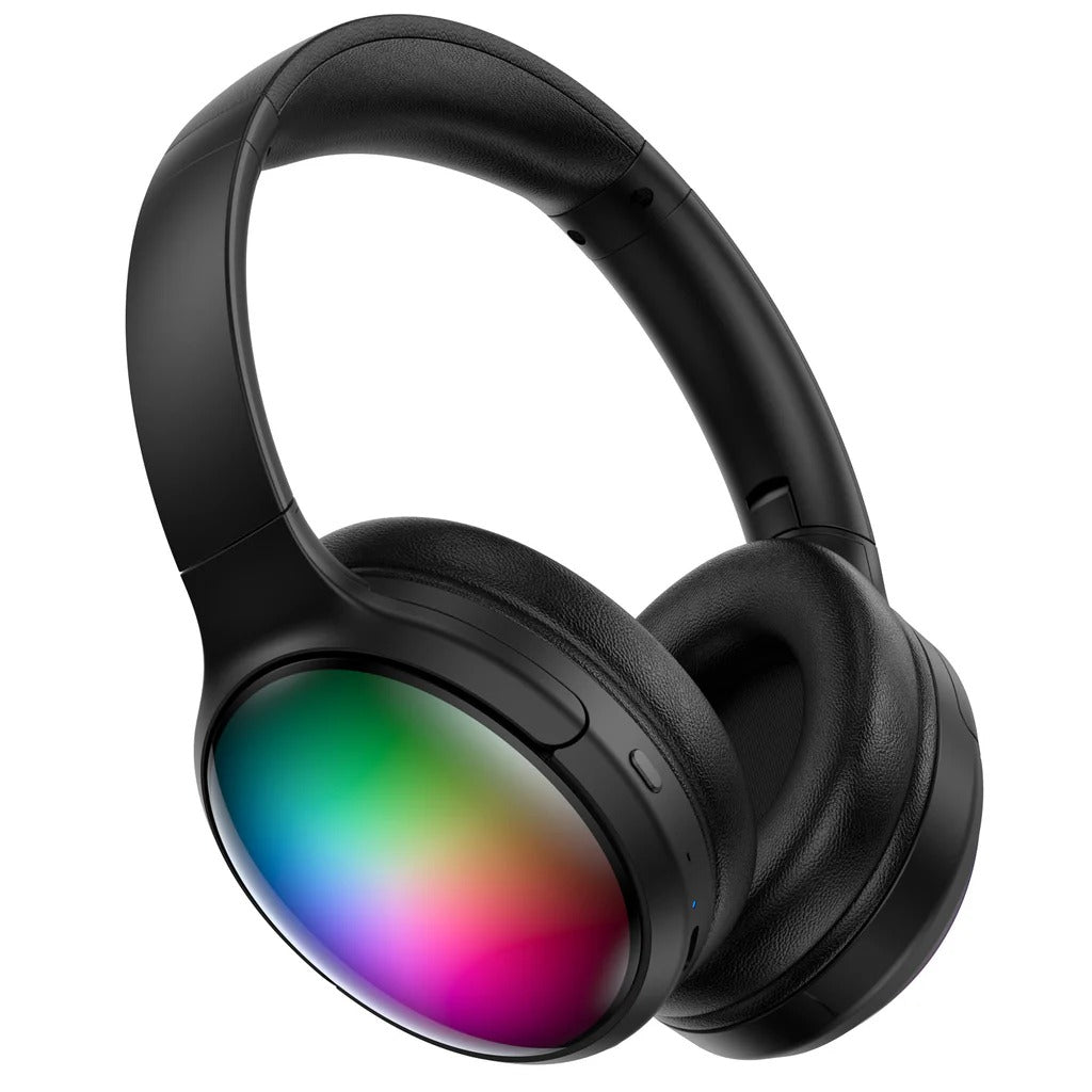 ONIKUMA B3 Wireless Bluetooth Headphones with ANC Microphone Rainbow RGB Lights Effect Lightweight Foldable Over-Ear Headphones with Music & Game Mode 45H Playback for Travel Home Office Hands-Free Clear Calls