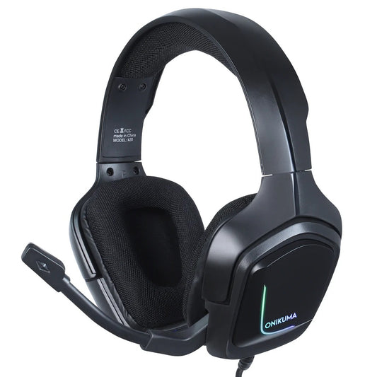 ONIKUMA K20 Wired RGB Gaming Headset Omnidirectional Mic Comfortable Over-Ear Design PC PS4 Xbox 1 Year Warranty