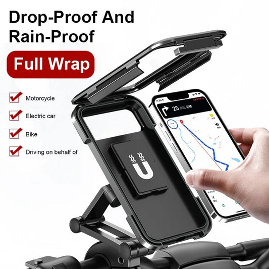 6.5Inch Universal Motorcycle Bicycle Phone Holder Waterproof Case Bike Bracket Accessories