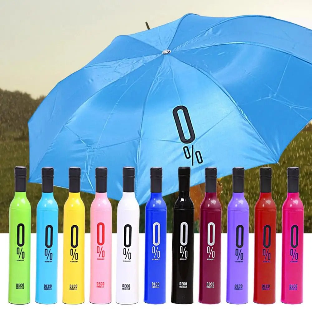 Wine Bottle Umbrella Strong Wind Resistance Sunshade Folding Umbrella Outdoor Sun Rain Reverse Folding Umbrella for Outdoor
