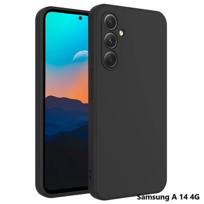 Samsung A14 4G Velvet & Transparent Back Cover Phone Case Black Soft Silicone Phone Case For Samsung A 14 4G Back Cover