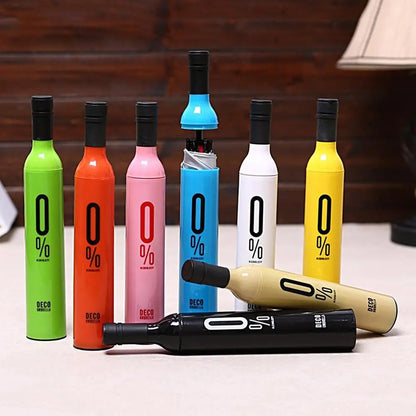 Wine Bottle Umbrella Strong Wind Resistance Sunshade Folding Umbrella Outdoor Sun Rain Reverse Folding Umbrella for Outdoor