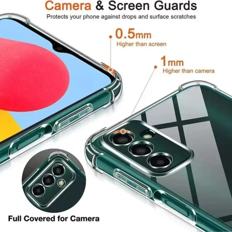 Samsung A14 4G Velvet & Transparent Back Cover Phone Case Black Soft Silicone Phone Case For Samsung A 14 4G Back Cover