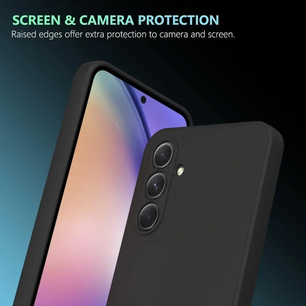 Samsung A14 4G Velvet & Transparent Back Cover Phone Case Black Soft Silicone Phone Case For Samsung A 14 4G Back Cover