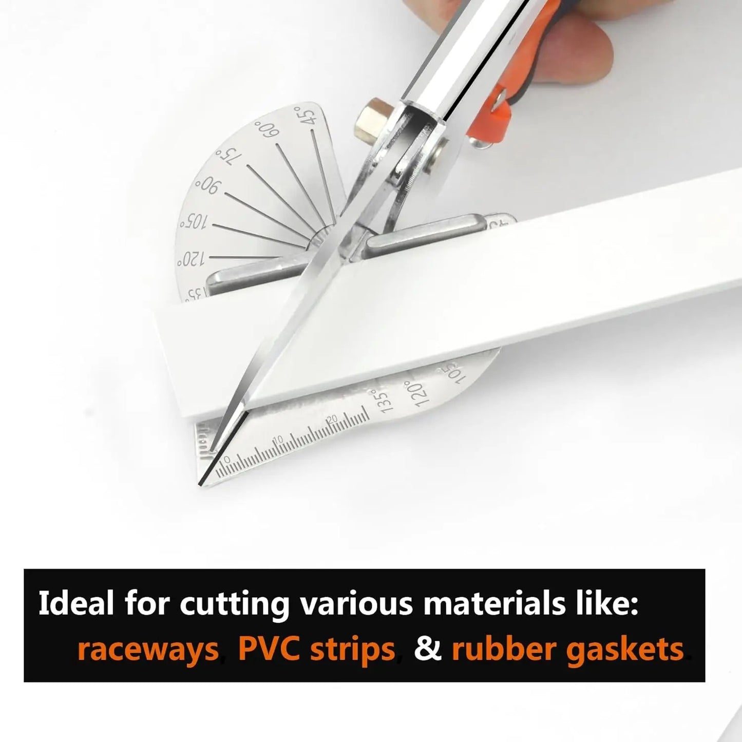 Casing Cutter 45-135 Degree Adjustable Miter Shears, SK5 Replaceable Blade Angle Trim Cutter for PVC Trunking Wood Craft
