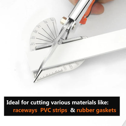 Casing Cutter 45-135 Degree Adjustable Miter Shears, SK5 Replaceable Blade Angle Trim Cutter for PVC Trunking Wood Craft