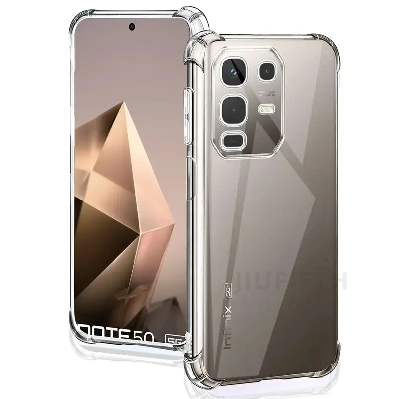 Infinix Note 50 Pro Clear Back cover Case Silicon Soft Protect Phone Cases Transparent Shockproof Airbag Cover
