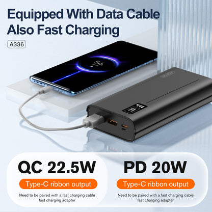 Aspor A336 20000mAh 22.5W PD + QC3.0 Fast Charging Power Bank LCD Display