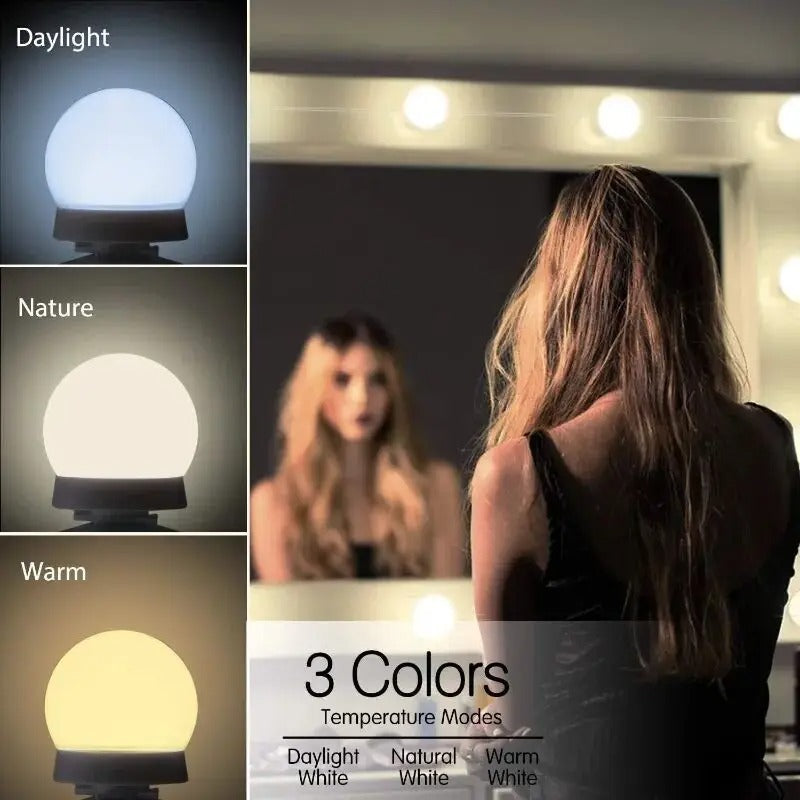 LED Light Makeup Mirror Bulbs Vanity Lights USB 12V Bathroom Dressing Table Lighting Dimmable for Wall Panels Women Gift Studio