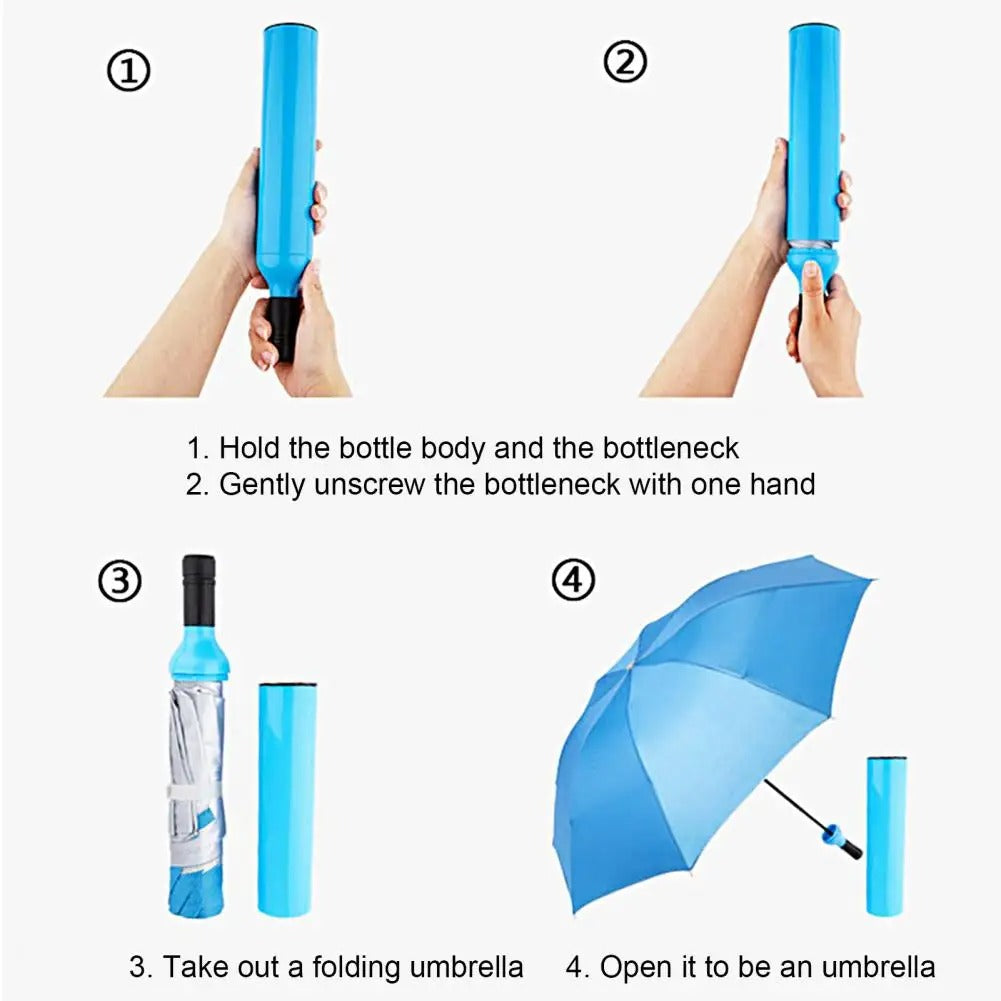 Wine Bottle Umbrella Strong Wind Resistance Sunshade Folding Umbrella Outdoor Sun Rain Reverse Folding Umbrella for Outdoor