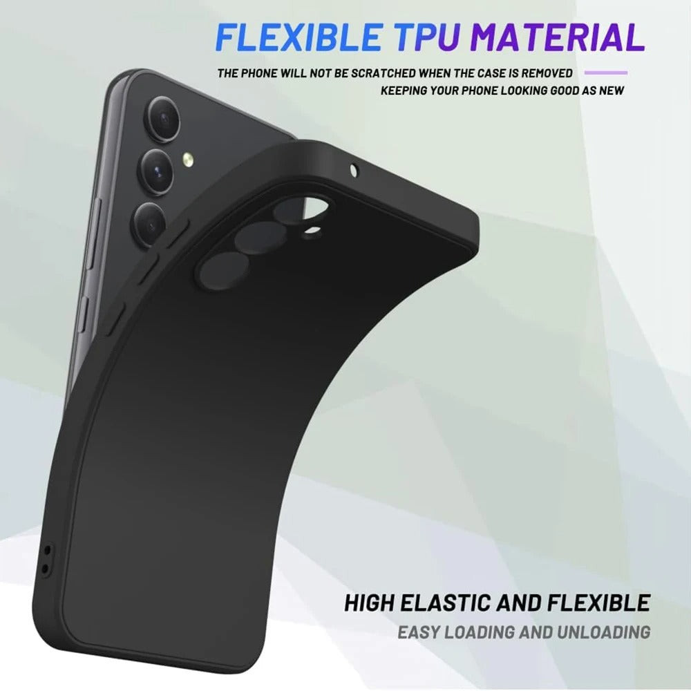Samsung A14 4G Velvet & Transparent Back Cover Phone Case Black Soft Silicone Phone Case For Samsung A 14 4G Back Cover