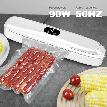 Automatic Household Food Vacuum Sealing Machine with 10Pcs Vacuum Bags — Powerful Food Saver Sealer