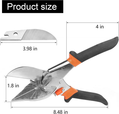 Casing Cutter 45-135 Degree Adjustable Miter Shears, SK5 Replaceable Blade Angle Trim Cutter for PVC Trunking Wood Craft