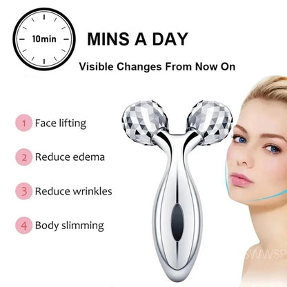 Face Massager Lift Face 3D Roller Massager Thin Body Massage Tool Y Shape Massagers Skin Care Tools Neck Massager 360 Rotate