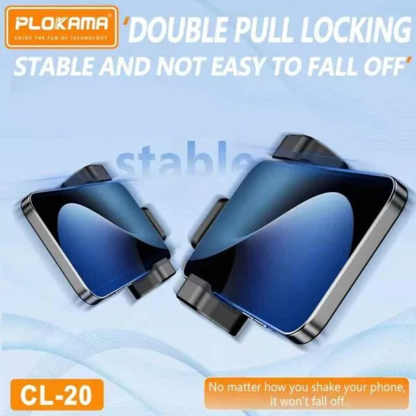 Plokama CL-20 Rotating tripod Phone Holder 360° Adjustable Mobile Clip for Tripods & Selfie Sticks