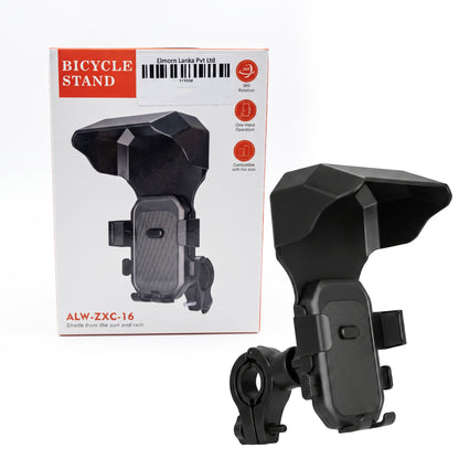Motorcycle Handle Phone Mount Holder with Integrated Sun Visor & Rain Shield
