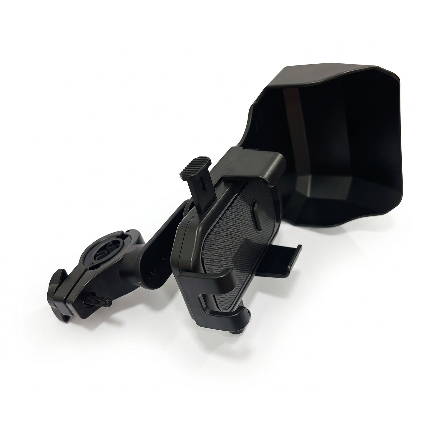 Motorcycle Handle Phone Mount Holder with Integrated Sun Visor & Rain Shield