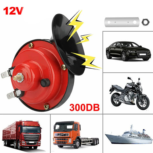 12V Dual-Tone Snail Air Horn – Loud Electric Horn for Car, Bike, Threewheel, Boat & Motorcycle